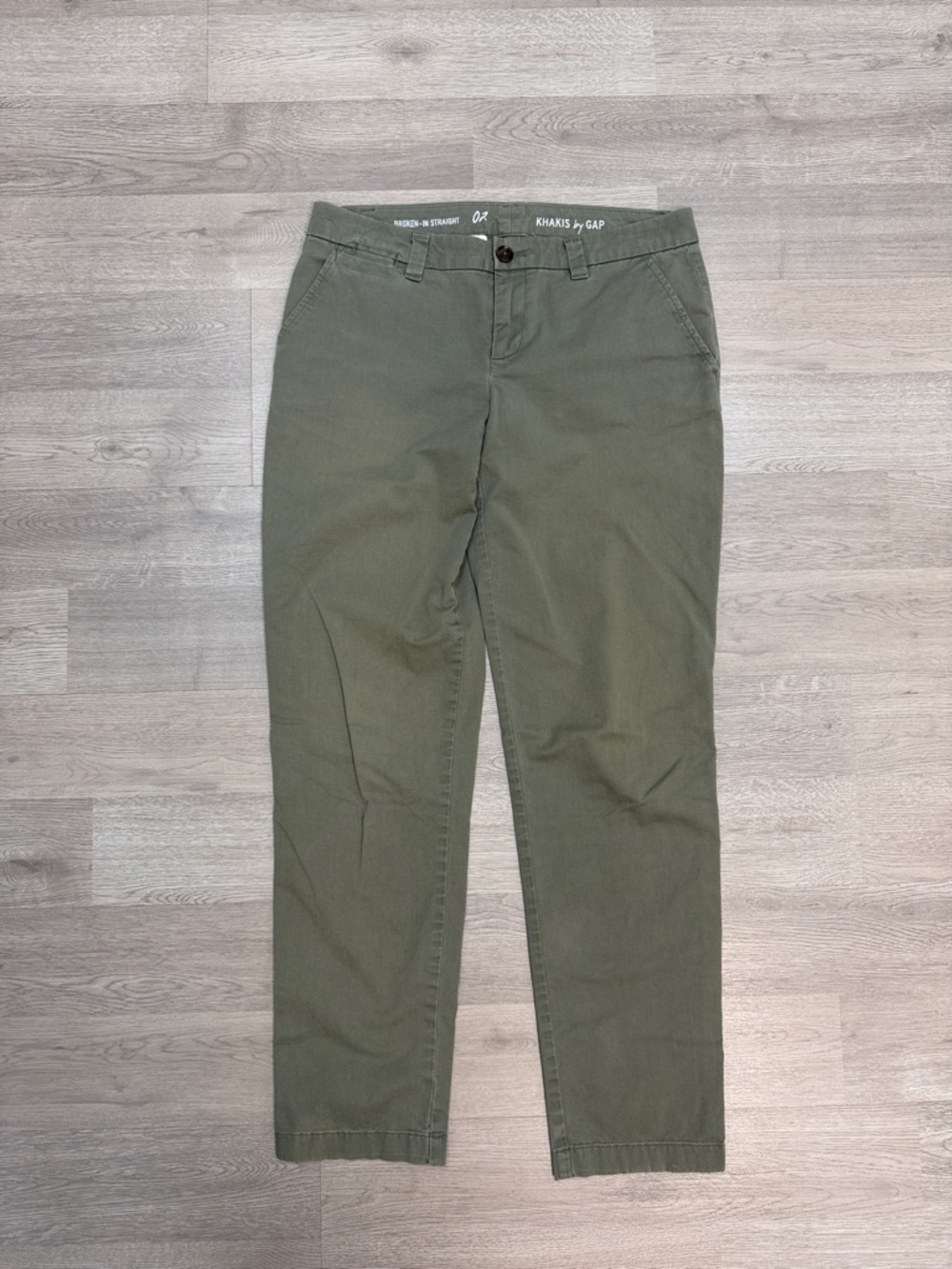 GAP Olive Green Broken In Straight Chino Pants Sz 2!